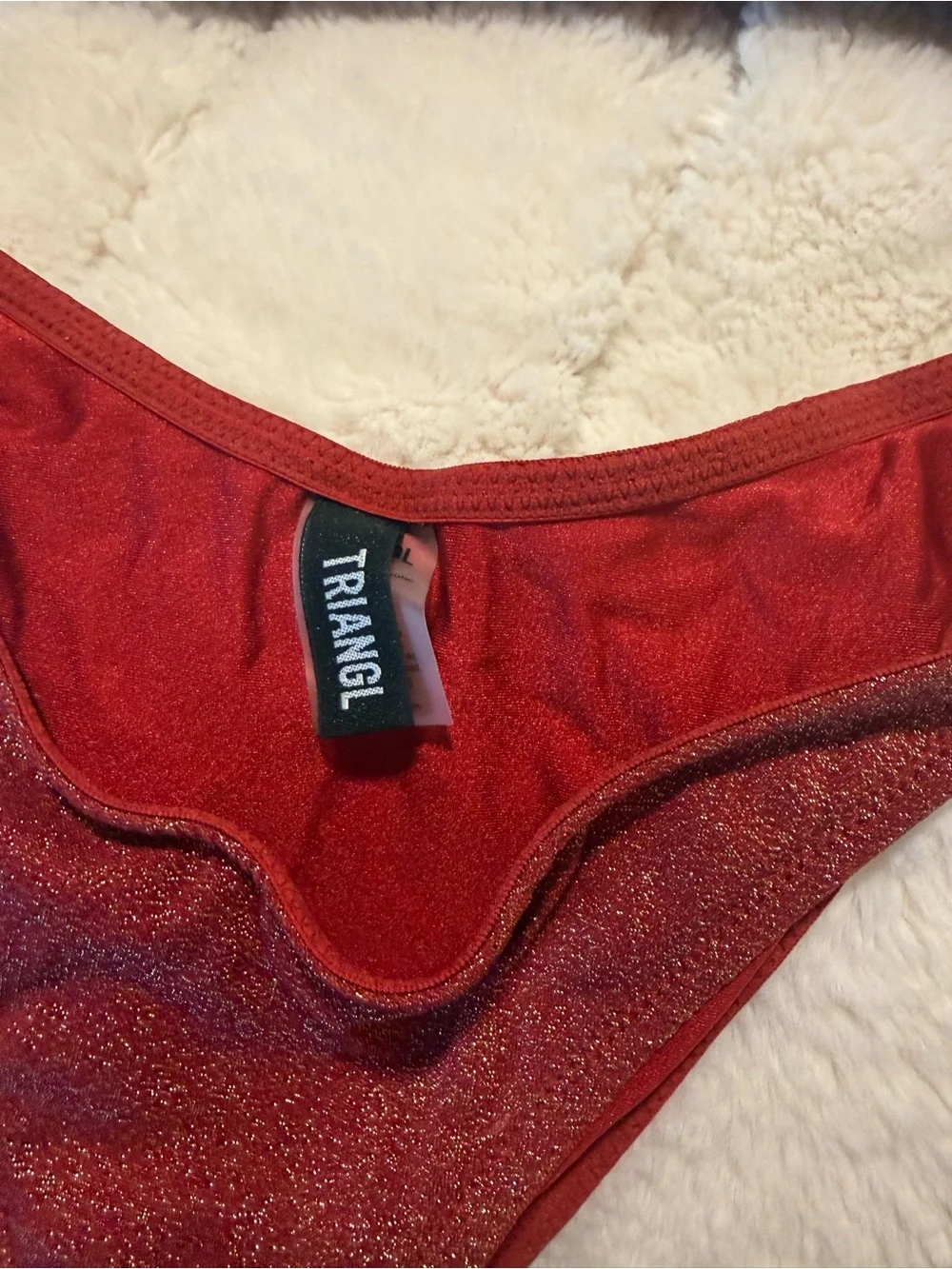 triangl swimwear Red Shimmer Bikini Set